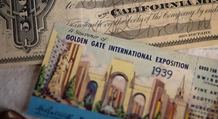 A photo of a 1939 Golden Gate International Exposition bill.